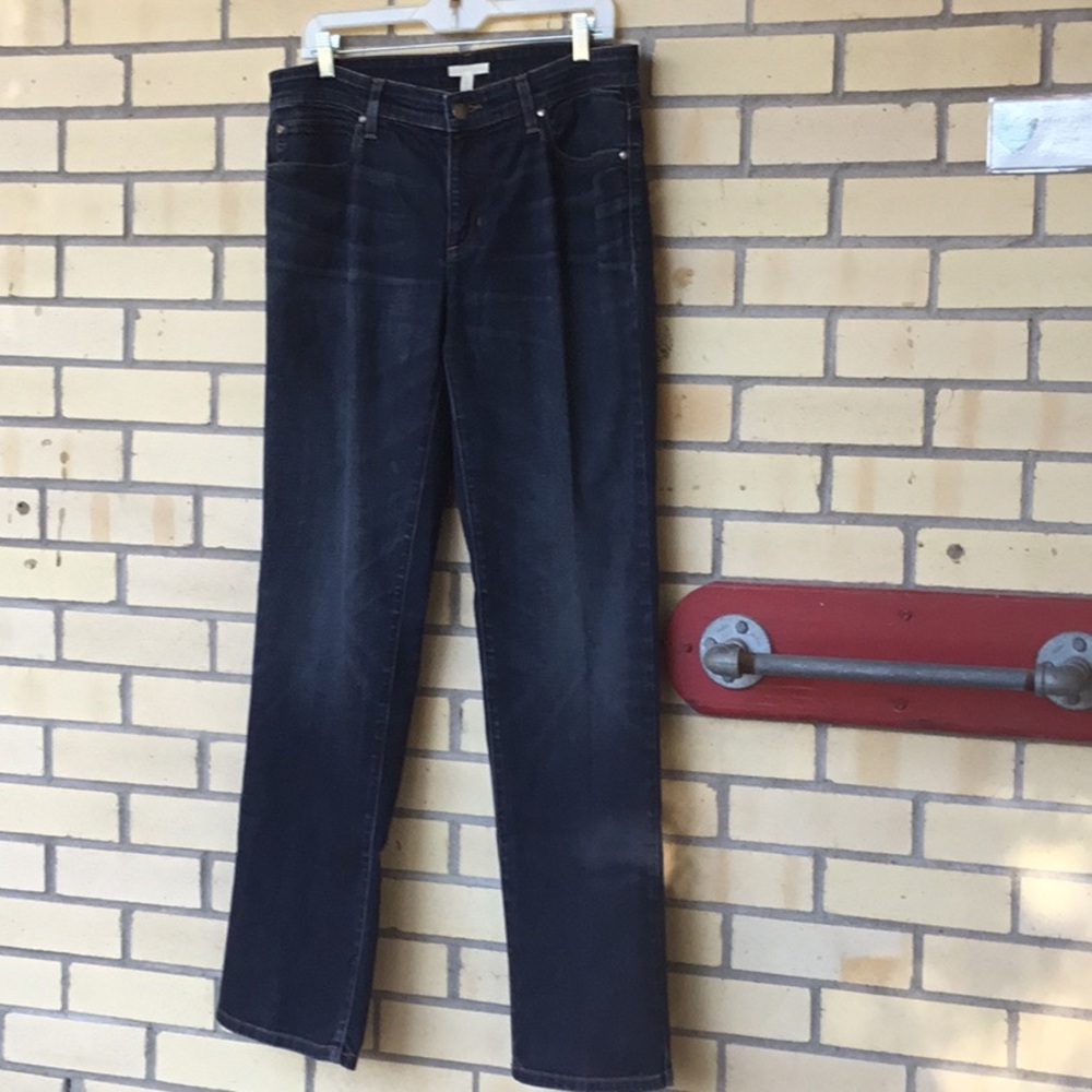 Eileen Fisher Dark Denim Distressed Jeans 10